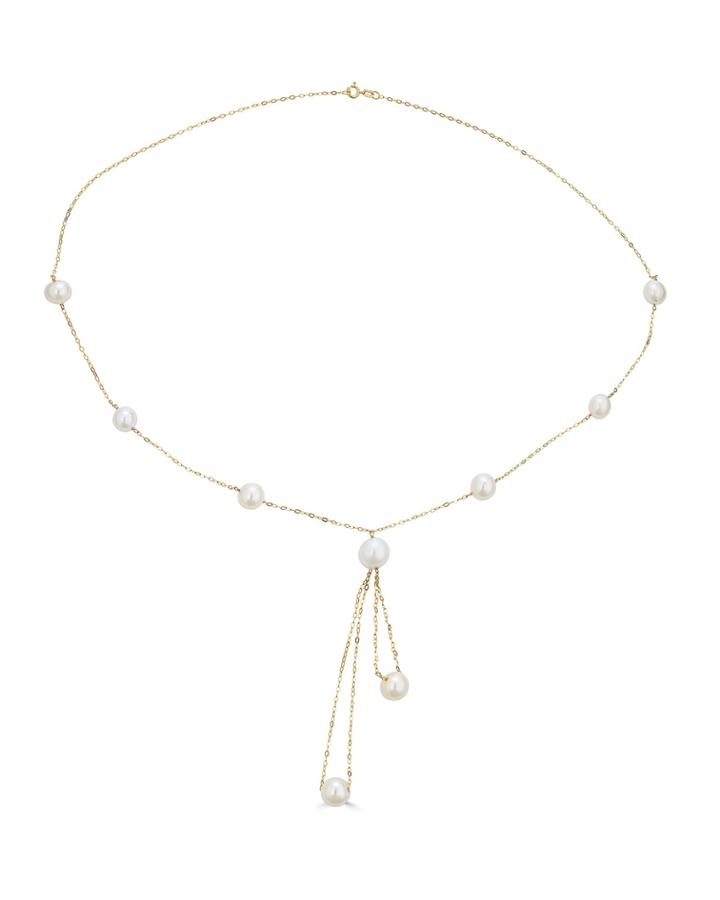 Elegant 14k Freshwater Pearl Chain Necklace