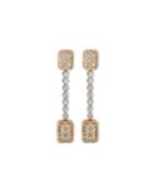 18k Two-tone Diamond Square-end Earrings