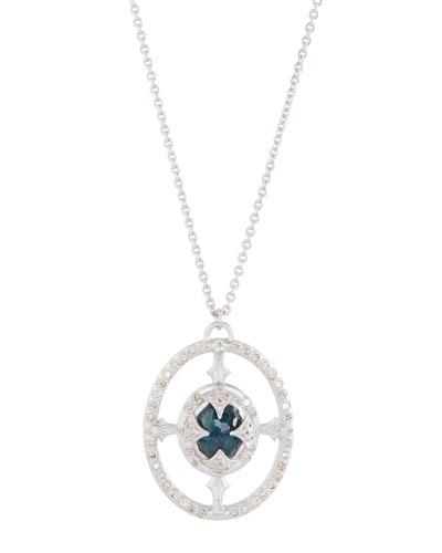 New World Oval Crivelli Pendant Necklace W/ Opal Doublet & Diamonds