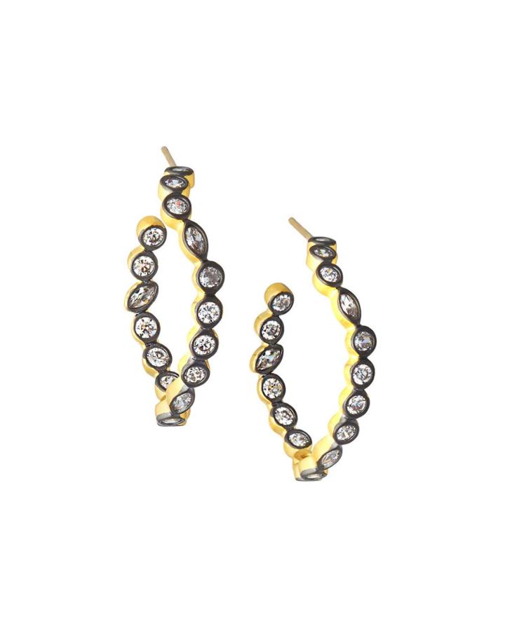 Cubic Zirconia Pave Strike Earrings