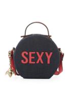 Selma Mini Round Box Bag, Blue