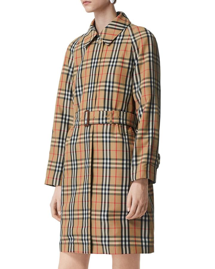 Kempton Vintage Check Belted Rain Coat