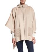 Double-faced Hooded Cashmere Cape