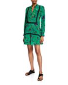 Long-sleeve Printed Half-placket
