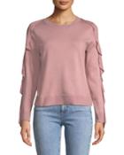 Ruffle-sleeve Knit Top