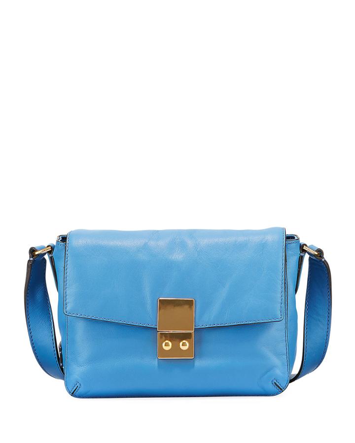 Allanna Leather Crossbody Bag, Blue