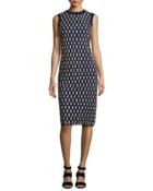 Carolina Sleeveless Knit Sheath Dress, Navy