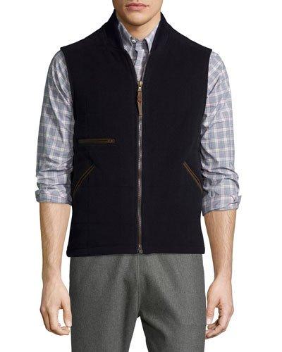 Perry Wool-blend Vest, Navy