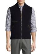 Perry Wool-blend Vest, Navy