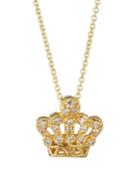 14k Small Diamond Crown Pendant Necklace