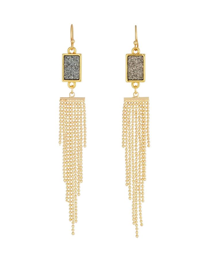 Druzy Fringe Earrings