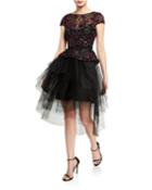 Sequined Tulle Fit & Flare Dress