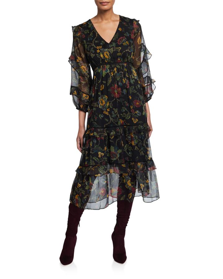 Floral Ruffle Chiffon