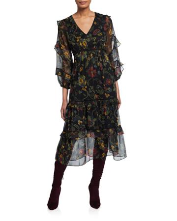 Floral Ruffle Chiffon