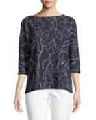 Floral Jacquard Sweater With Chain Detail