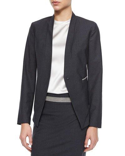 Tropical Wool Peplum-back Jacket