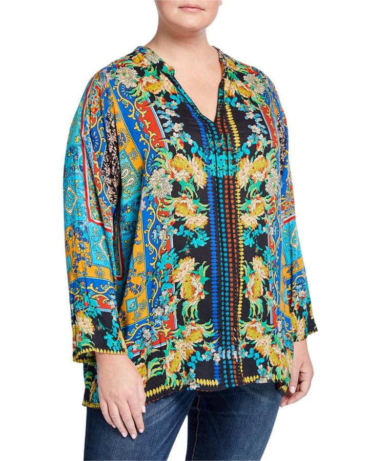 Plus Size Sathya Printed Blouse