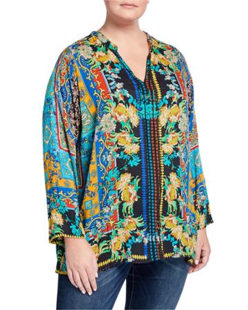 Plus Size Sathya Printed Blouse