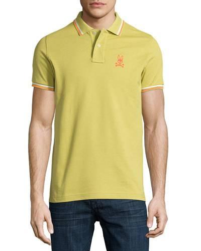 Neon Bunny Stripe-trim Polo