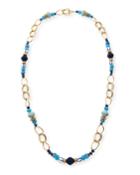 Long Mixed Bead & Chain Station Necklace