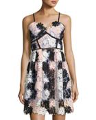 Tricolor Lace A-line Dress