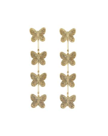Textured Linear Butterfly Earrings