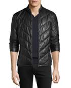 Men's Zip-front Chevron-quilted Lamb