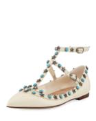 Mixed-stud Pointed Ballet Flats