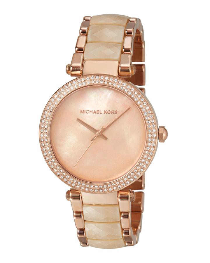 39mm Parker Bracelet Watch, Rose Golden/champagne
