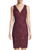 V-neck Floral Beaded