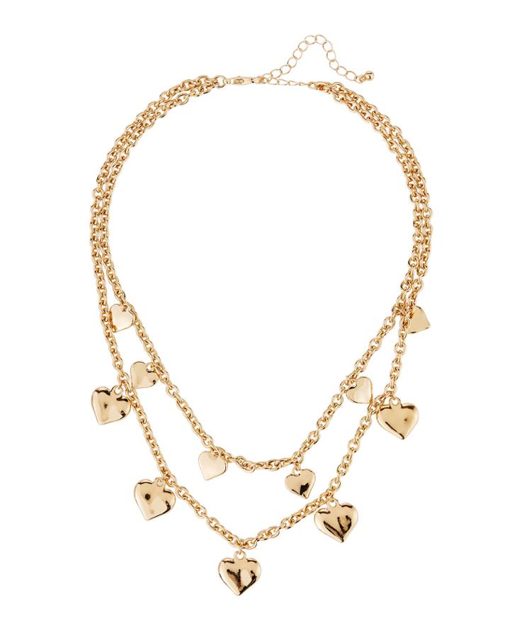 2-chain Heart Charm Necklace