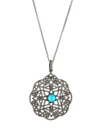 Diamond & Turquoise Pendant Necklace