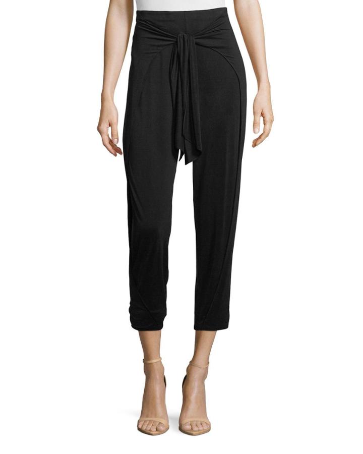 Sidewinder High-waist Tie-front Harem Pants