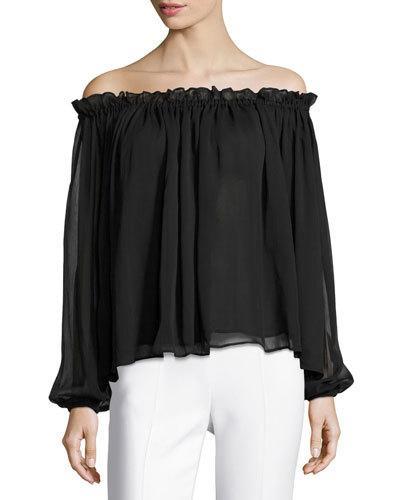 Mateo Off-the-shoulder Top, Black