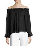 Mateo Off-the-shoulder Top, Black