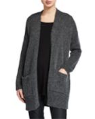Plus Size Air Wool/mohair Shawl-collar Cardigan