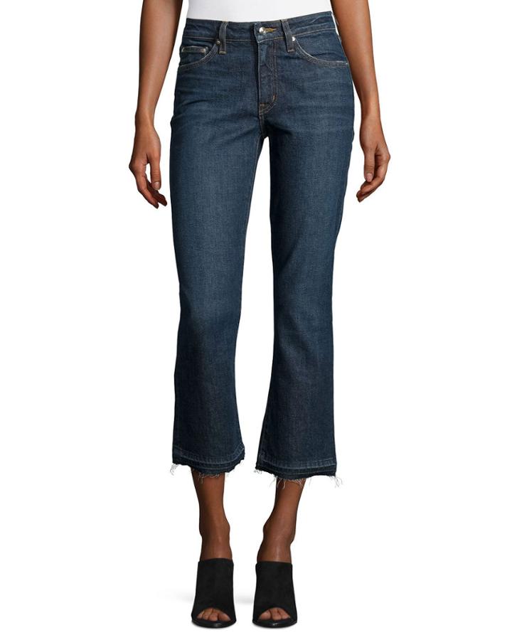 Gia Mid-rise Crop Flare-leg Jeans