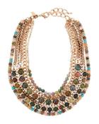 Six-row Mixed Chain And Beaded Necklace
