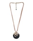 18k Rose Gold Diamond-flower Onyx Necklace