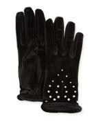 Velvet Gloves With Crystals