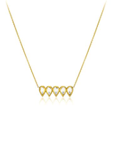 Kundan Vintage 18k Diamond Bar Necklace
