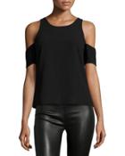 Emmett Crepe Cold-shoulder Top