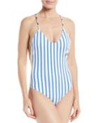Delfina Striped One-piece