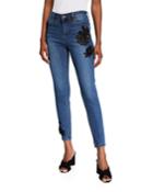 Mid-rise Skinny Applique Jeans