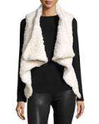 Faux-fur Open-front Vest, Winter White
