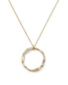18k Gold Drizzle Medium Pave Open-circle Pendant Necklace