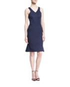 Sleeveless Bandage Jersey Dress, Navy