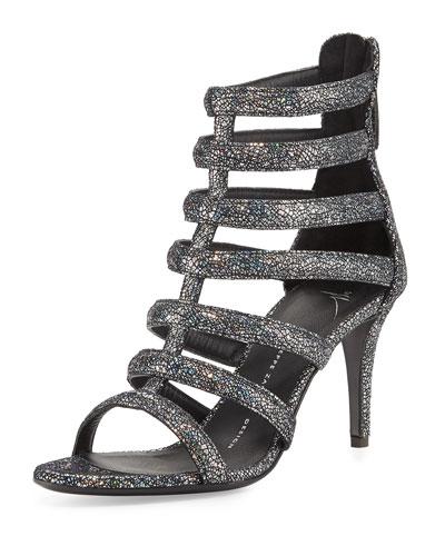 Glittered Strappy Leather Sandal,