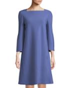 Square-neck Punto Milano Flared Dress