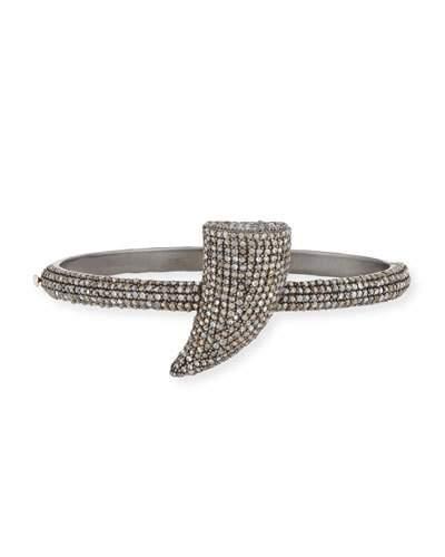Pave Diamond Horn Bangle Bracelet